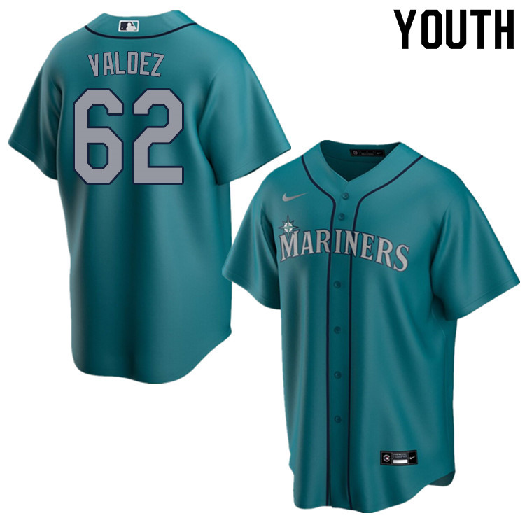 Nike Youth #62 Phillips Valdez Seattle Mariners Baseball Jerseys Sale-Aqua